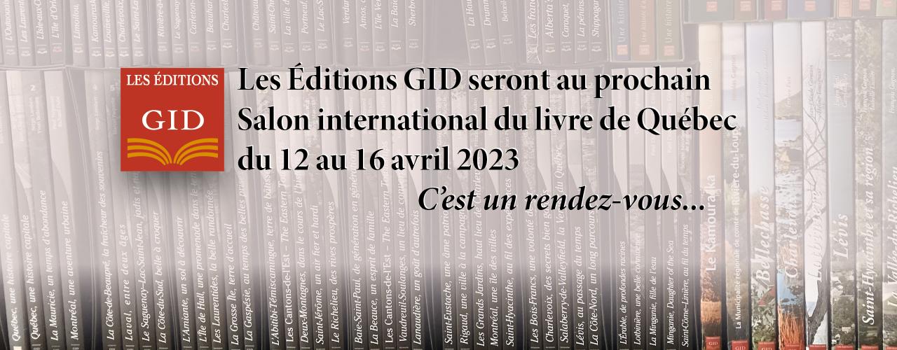 Annonce participation des Éditions GID au Salon du livre de Québec en 2023
