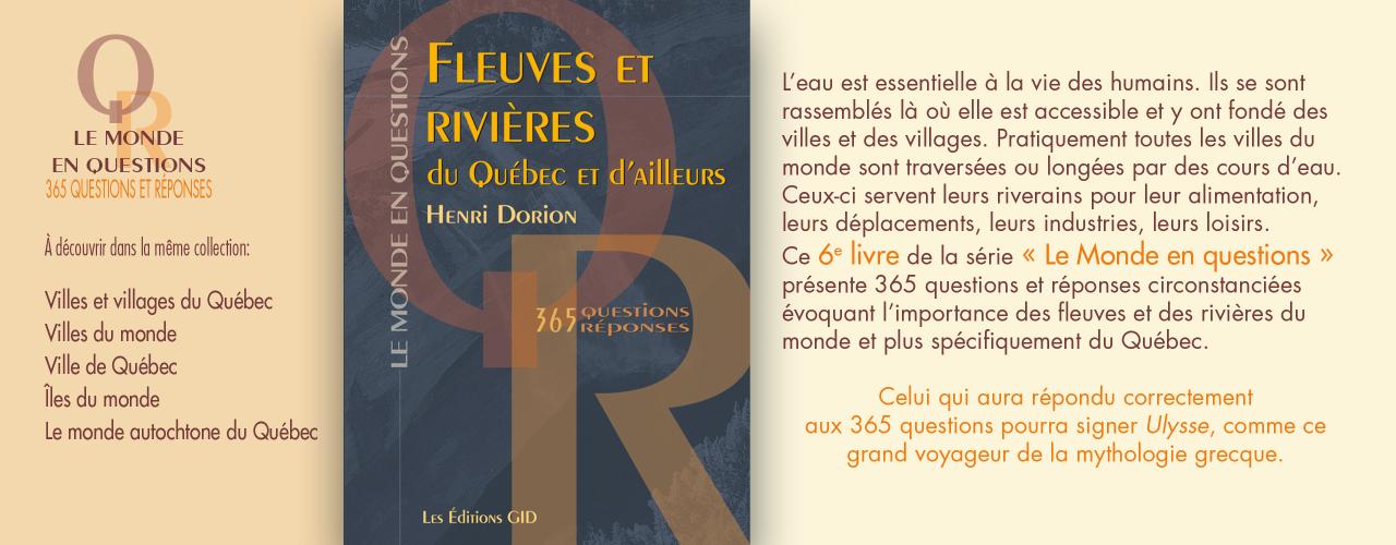 Bandeau présentant le nouveau livre 6-Fleuves et rivières du Québec et d’ailleurs : 365 questions et réponses