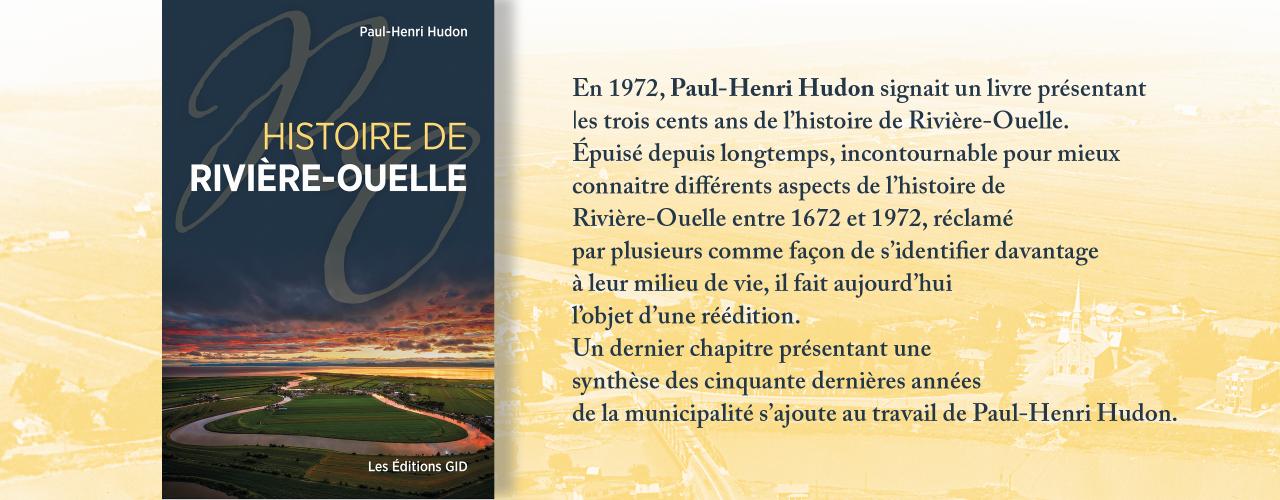 Bandeau présenant le nouveau livre Histoire de Rivière-Ouelle