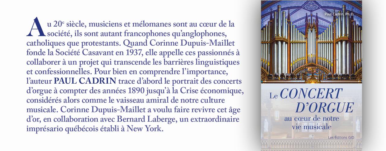 Bandeau annoncant le livre Le concert d'orgue