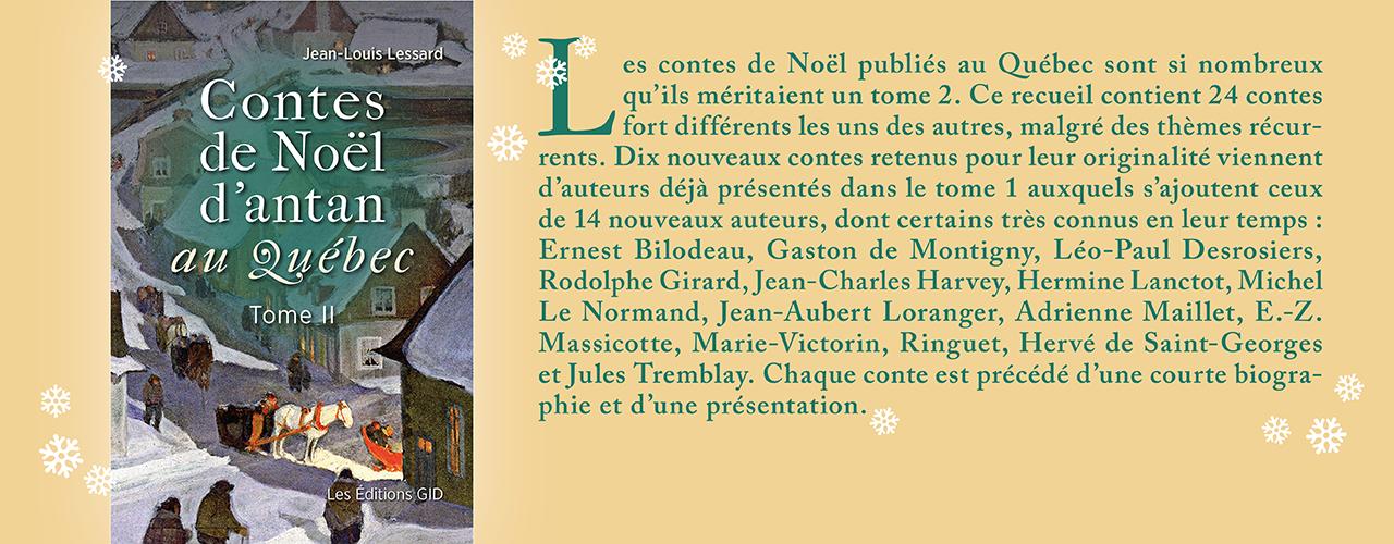 Bandeau annonçant le livre Contes de Noël d’antan au Québec, tome 2